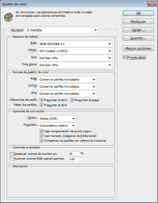 Los ajustes de color en Adobe Photoshop.