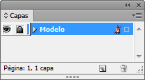 La paleta de capas con la capa Modelo bloqueada.