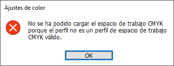 No se puede elegir un perfil que no corresponda al modo de color.