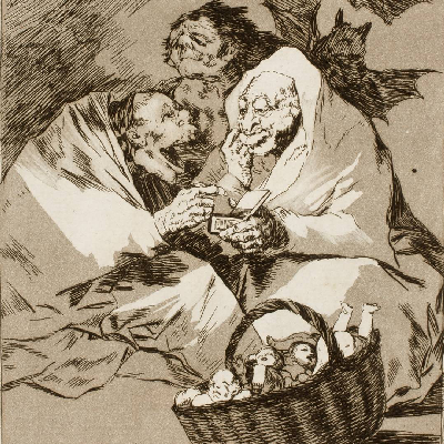 'Mucho pan hay que comer'. Aguatinta de Francisco de Goya, Museo de Bellas Artes de Valencia.