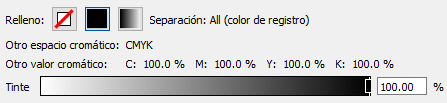 El color registro (All) en el inspector de Enfocus PitStop Pro.