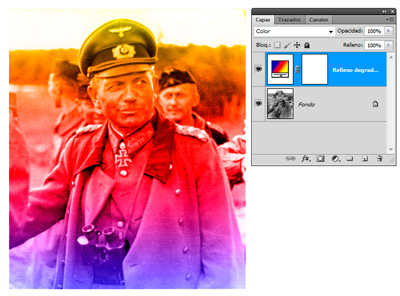 Efecto con una capa de degradado de Photoshop