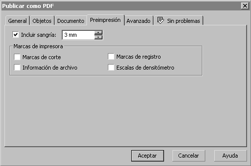 Guardar como PDF: Apartado Preimpresión