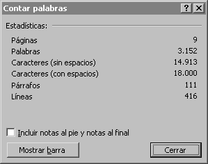 La herramienta para contar textos en Microsoft Word