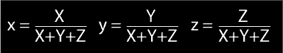 cómo se calculan las coordenadas de cromaticidad.