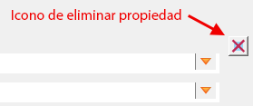 Icono de eliminar propiedad en una comprobación de Acrobat.