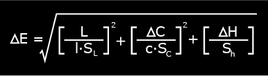 La fórmula CMC de cálculo de diferencias de color.
