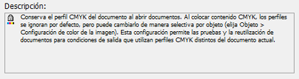 Debemos usar la opción de descripción de la gestión de color de Adobe InDesign CC.