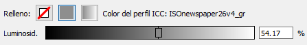 Un espacio de color de escala de grises con perfil ICC en Enfocus PitStop Pro.