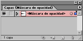 La paleta de capas cambia cuando trabajamos en la máscara.