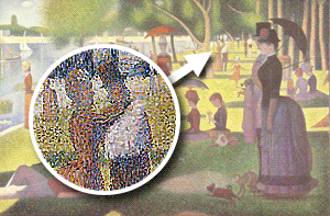 Fragmento de una obra de Seurat.