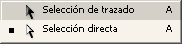La herramienta de selección directa, para modificar trozos de trazados.